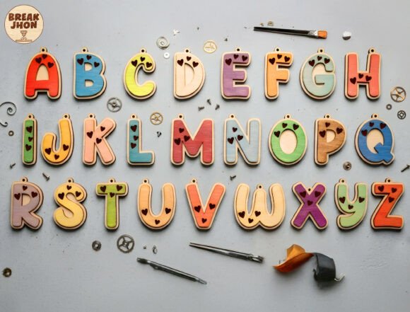 3D Layered Alphabet Cut File SVG Bundle