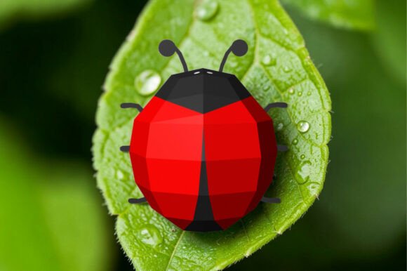 3D Papercraft Ladybird: A Unique Design Asset
