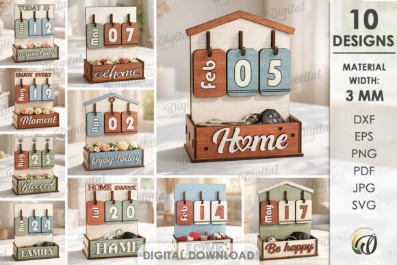 3D Perpetual Calendars Bundle Laser