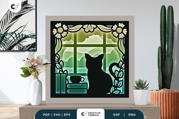 Bloom Spring Window 3D Paper Cut SVG