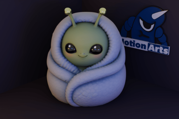 Bringing Tranquility to Your Desk: The Appeal of the Cute Curled-Up Alien Creature 3D Model for 3D Print