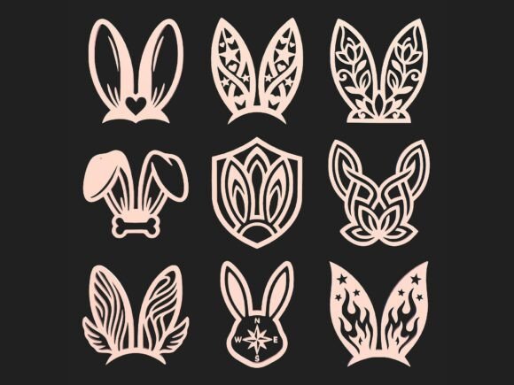 Bunny Ears SVG 3D Model Bundle Pack