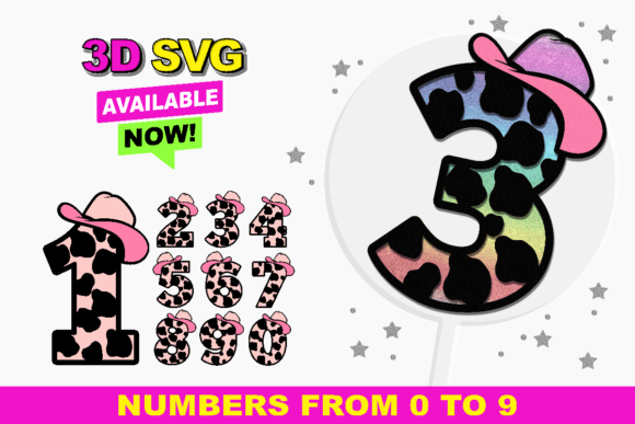 Cowgirl Numbers 3D SVG: A Versatile Design Asset