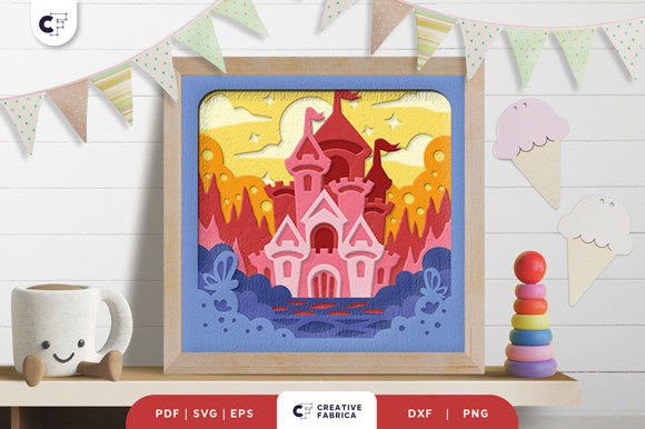 Fairy Castle 3D Paper Cut Light Box