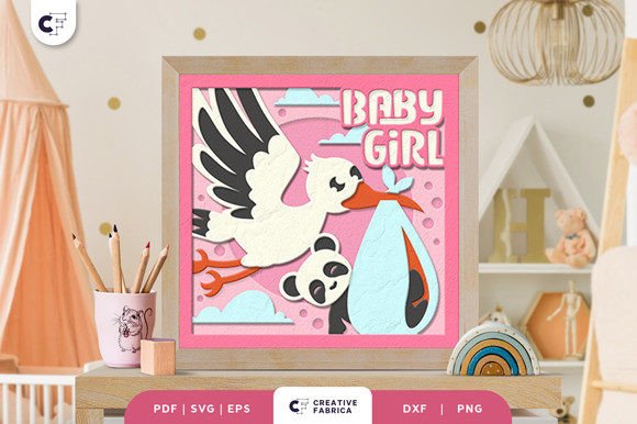 Hello, Crafters: Mastering the Art of the Panda Baby Girl 3D Shadow Box Papercut