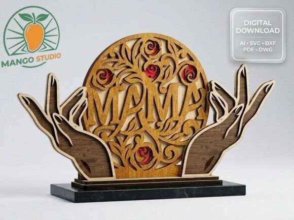 Mama Hands Layered Laser Cut SVG Design