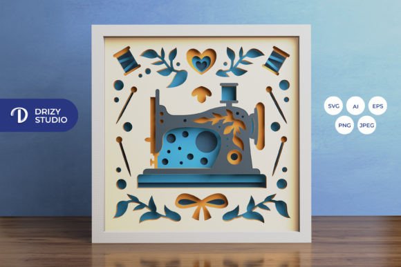 Mastering the Art of the Sewing Machine 3D Shadow Box Paper Cut