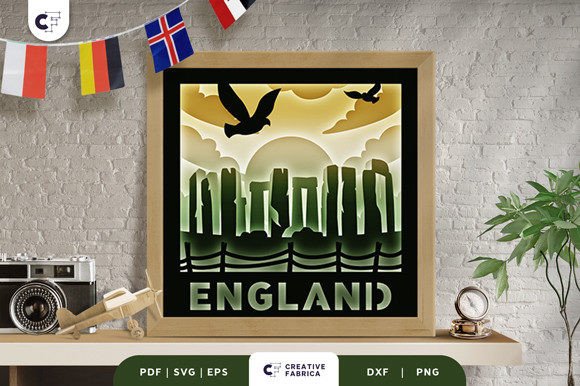 Stonehenge England 3D Paper Cut SVG