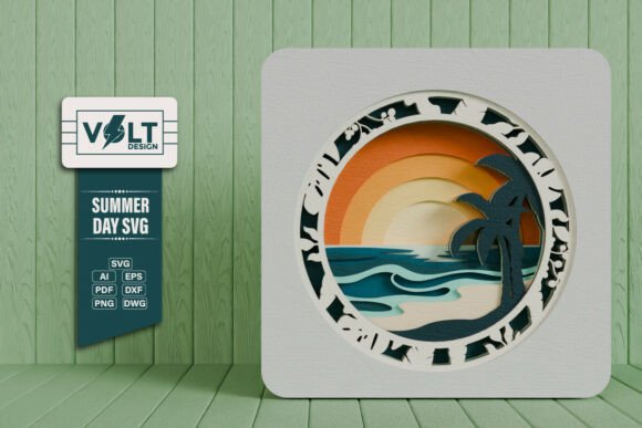 Summer SVG Beach 3D SVG Craft Design: A Comprehensive Guide to Layered Papercut Art